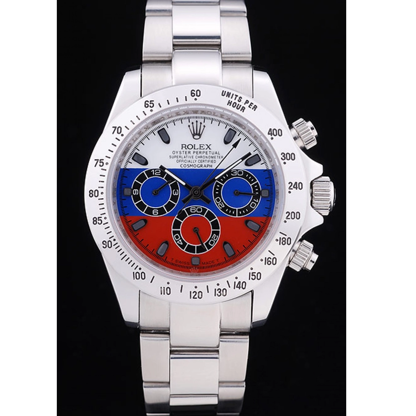 Good Copy Rolex Watches 7473 Bracelet Flag Dial Rolex Daytona Silver Cosmograph Russian 0711